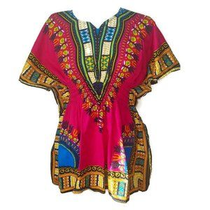 Women's African Dashiki Blouse Tribal Western Tunic Large
